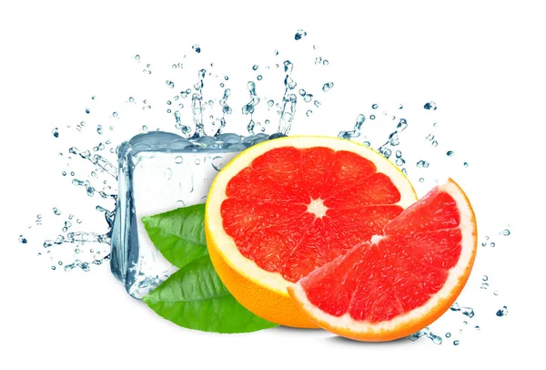 Grapefruit splash water — Stock Photo, Image