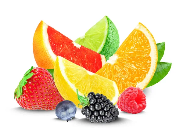 Owoców cytrusowych i jagody — Zdjęcie stockowe