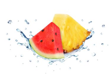 Karpuz ve ananas su sıçrama