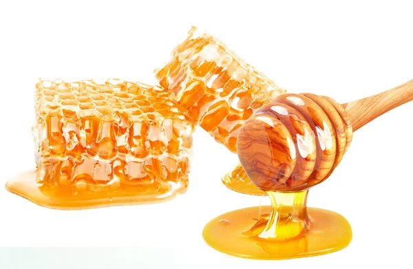 Honeycomb and dipper — Stock Photo, Image