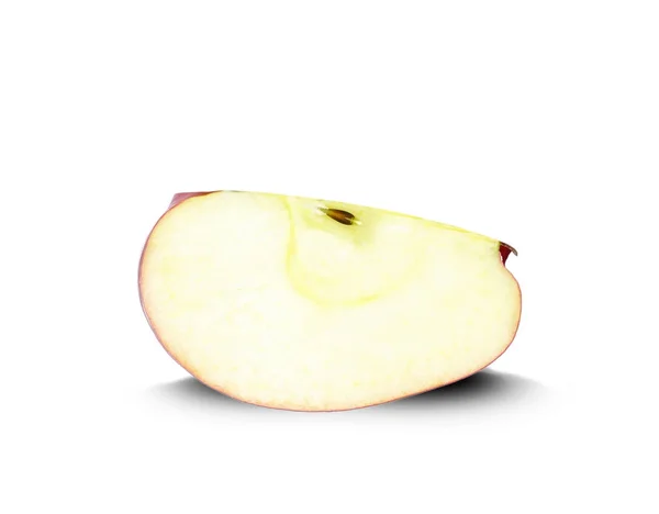 Jablko plátek izolované — Stock fotografie