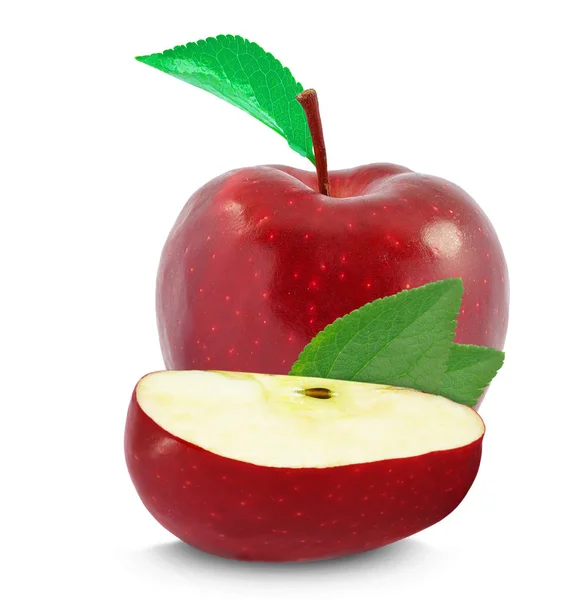 Jablka a řez — Stock fotografie