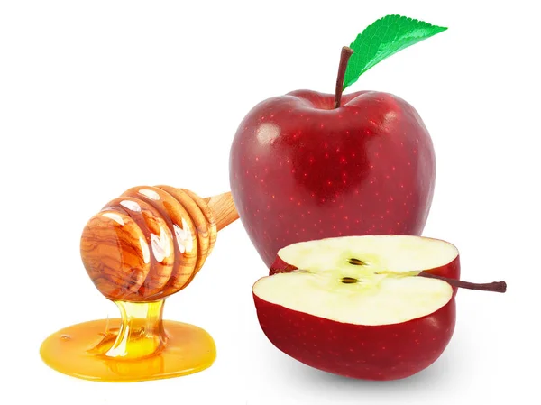 Äpfel und Honig — Stockfoto