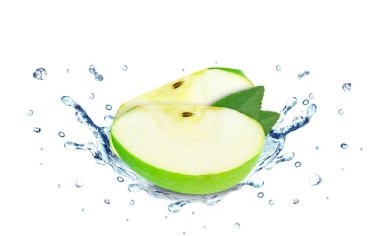 Beyaz arka plan üzerinde izole Apple splash su