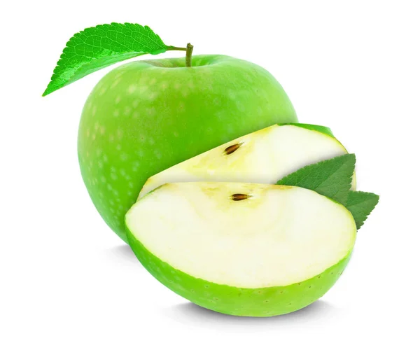 苹果绿片 白色背景分离 — 图库照片