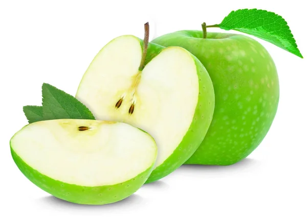 Apple Green Slice Isolated White Background — Stock Photo, Image