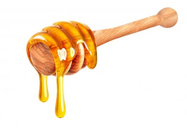 bal damlaması beyaz arkaplanda izole edildi