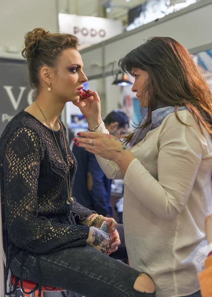 Estet Beauty Expo v Kyjevě, Ukrajina. — Stock fotografie