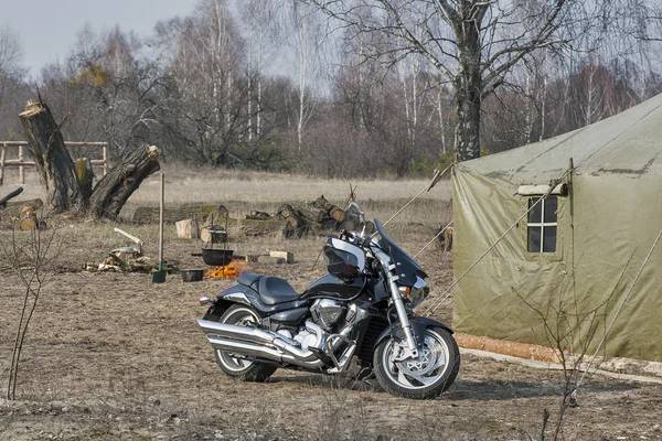 Early spring camping place — Stock fotografie