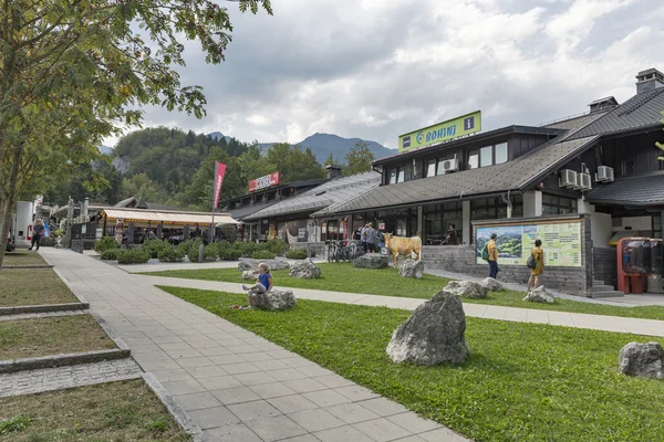 Ribcev Laz town center close to Bohinj Lake in Slovenia. — ストック写真