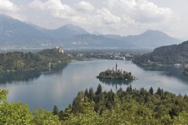 Lake Bled Slovenya görünümünün üst