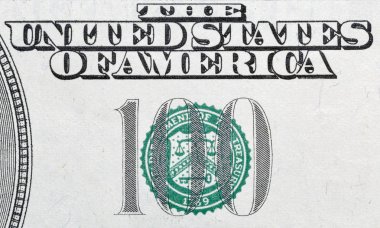 Bize 100 dolar closeup makro bill