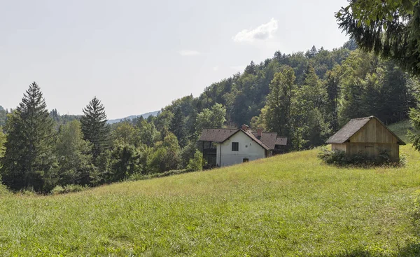 Traditionella hus i Slovenska Alperna — Stockfoto