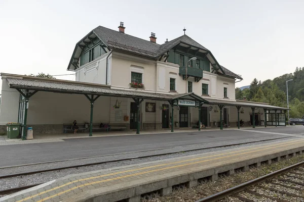 Lokaler Bahnhof in der Nähe des slowenischen Sees ausgeblutet — Stockfoto