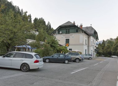 Yerel tren istasyonu Bled Jezero Slovenya Lake Bled yakınındaki