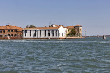 Murano Adası Limanı eski mimari, Venedik, İtalya.