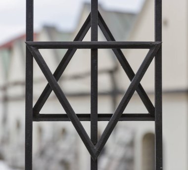 Davut'un yıldızı closeup Kazimierz içinde Krakow, Polonya'nın Yahudi Mahallesi.