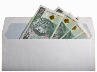 Polonya Zlotisi faturaları kağıt üzerinde izole beyaz örtmek