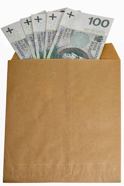 Polonya Zlotisi faturaları kağıt üzerinde izole beyaz örtmek