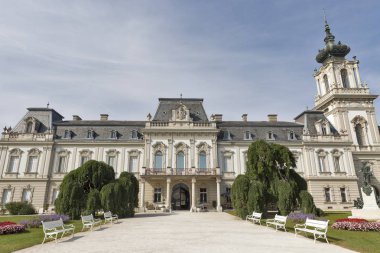Festetics Palace cephe Keszthely, Macaristan.