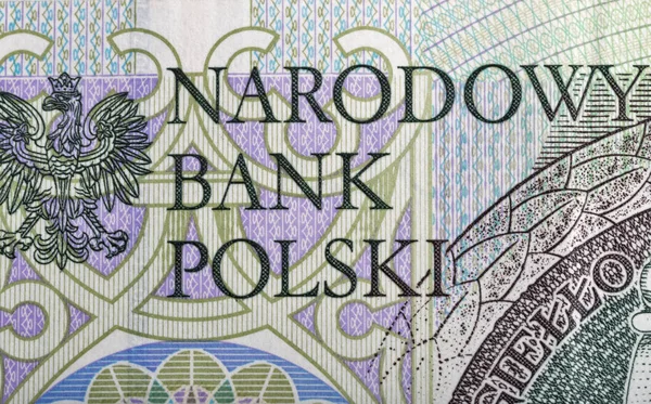 Zeichen der polnischen Nationalbank auf einem Hundert-Zloty-Schein — Stockfoto