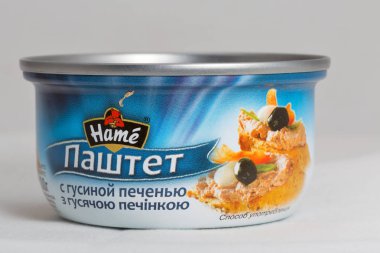 Pate Hame beyaz arka plan portre üzerinde olabilir kaz ciğeri ile.