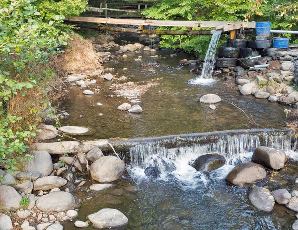 秋のカルパティア山脈の小さな山川 — ストック写真