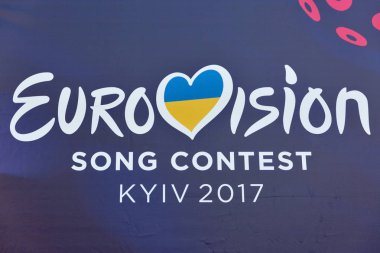 Eurovision Şarkı Yarışması 2017 logo closeup Kiev, Ukrayna açık.