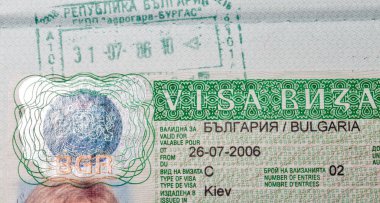 Pasaport makroda Bulgar vizesi