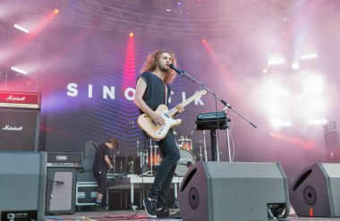 Sinoptik rock grubu Atlas hafta sonu gerçekleştirir. Kiev, Ukrayna.