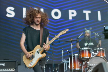 Sinoptik rock grubu Atlas hafta sonu gerçekleştirir. Kiev, Ukrayna.