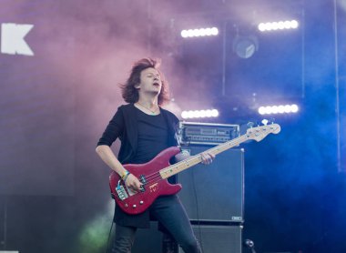 Sinoptik rock grubu Atlas hafta sonu gerçekleştirir. Kiev, Ukrayna.