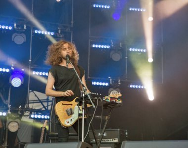 Sinoptik rock grubu Atlas hafta sonu gerçekleştirir. Kiev, Ukrayna.