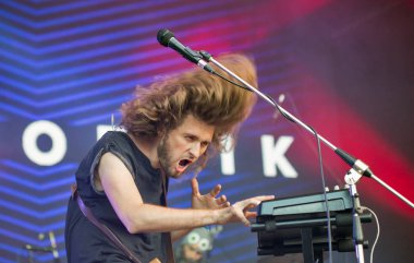 Sinoptik rock grubu Atlas hafta sonu gerçekleştirir. Kiev, Ukrayna.