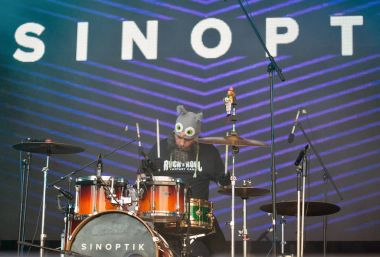 Sinoptik rock grubu Atlas hafta sonu gerçekleştirir. Kiev, Ukrayna.