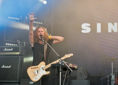 Sinoptik rock grubu Atlas hafta sonu gerçekleştirir. Kiev, Ukrayna.