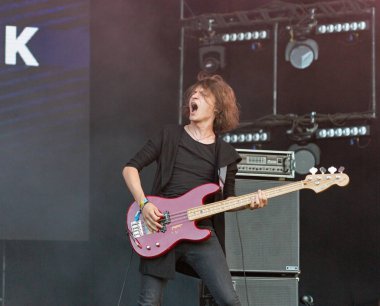 Sinoptik rock grubu Atlas hafta sonu gerçekleştirir. Kiev, Ukrayna.