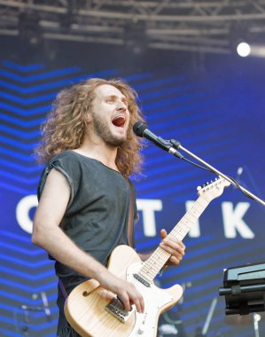 Sinoptik rock grubu Atlas hafta sonu gerçekleştirir. Kiev, Ukrayna.