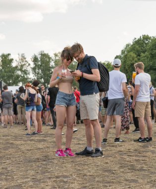 Hayranları Atlas hafta sonu Müzik Festivali Kiev, Ukrayna.