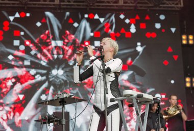 Onuka elektro grup Atlas hafta sonu Festivali'nde gerçekleştirir. Kiev, Ukrayna.