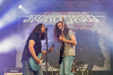 Rock grubu Atlas hafta sonu gerçekleştirir İsa uçmuş. Kiev, Ukrayna.