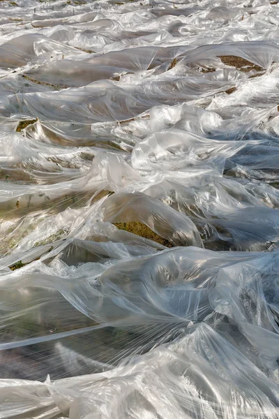 Abstract field covered by polyethylene — Stock Photo, Image