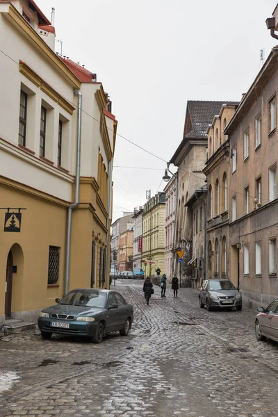 Jozefa street in Kazimierz Jewish district. Krakow, Poland. — Stock Photo, Image