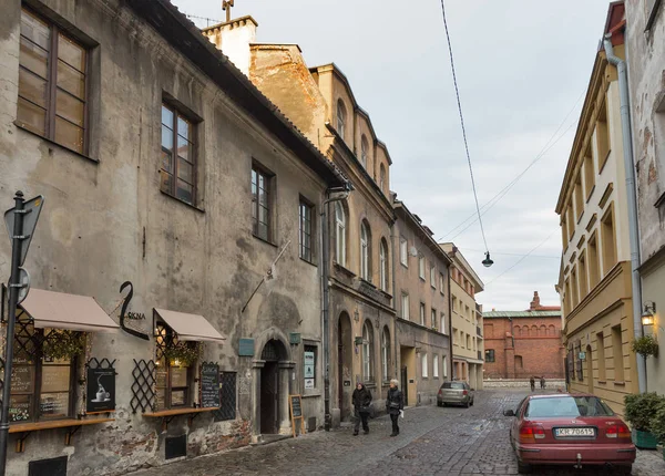 Jozefa utcában a Kazimierz zsidó negyedtől. Krakow, Lengyelország. — Stock Fotó