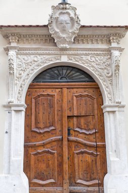 Eski kat yukarıda ev giriş, Krakow, Polonya.