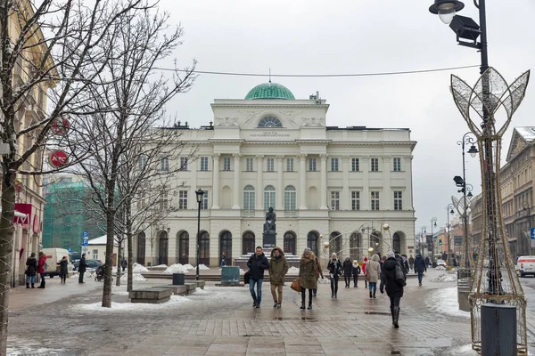 Téli Staszica Palota-Varsó, Lengyelország. — Stock Fotó