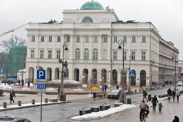 Χειμώνας Staszica Palace στη Βαρσοβία, Πολωνία. — Φωτογραφία Αρχείου