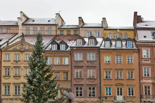 Weihnachtlicher Altstadtmarkt in Warschau, Polen. — Stockfoto