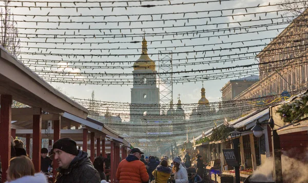 Feria de Navidad en Kiev, Ucrania . — Foto de Stock