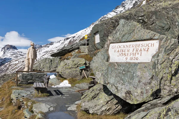 Estatua del Kaiser Franz Josef I sobre el glaciar Grossglockner, Austria . — Foto de Stock